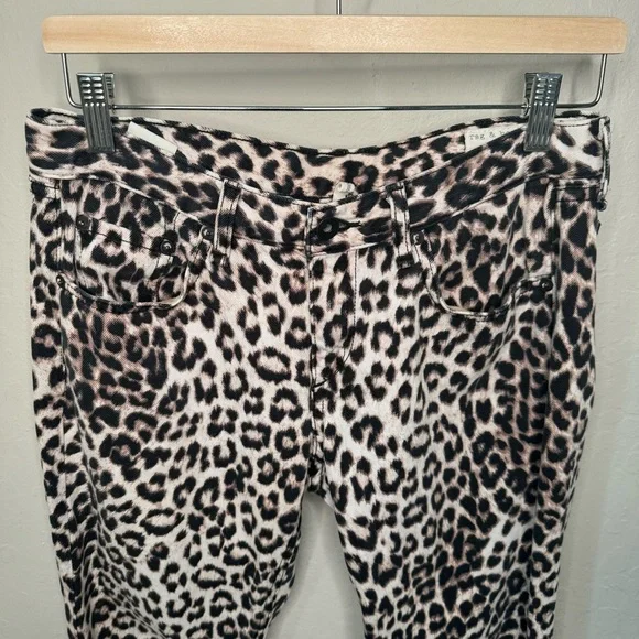 RAG & BONE Boyfriend Jeans Snow Leopard Print Mid-Rise Loose Fit Ankle Denim 27 - Picture 7 of 13